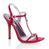 ECLAIR-15, 4 3/4" Mini-Platform Sandal Red Pu Size 8