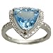 3.81ct.w Diamonds And Blue Topaz Trillion Cut,14k White Gold