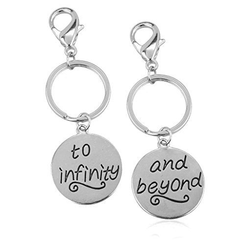 Lux Accessories To Infinity & Beyond Matching Key-chain Set Silver (2 PC)