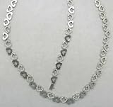 18K White Gold Necklace and Bracelet Set Ttw 2.25k G.V.V.S. Diamond Made in Italy