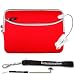 New Red Amazon Kindle DX Carrying Sleeve With Extra Pocket + Determination Hand Strap + E Reader Light (White) + 30 Day Customer Satisfaction Warranty