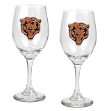 Chicago Bears 2pc 14oz Wine Glass Set - Primary Logo NFL Football
