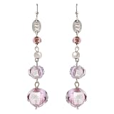 Sterling Silver Pink Murano Glass Drop Earrings