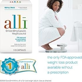 Alli Weight-Loss Aid, Orlistat 60mg Capsules, 170-Count Refill Pack