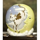Cow Over Moon Porcelain Coin Bank Ibis and Orchid... by Ibis and Orchid Designs