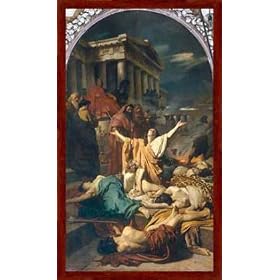 Tableau avec cadre: Antonio Ciseri, "Martyrdom of the Seven Maccabees", 40 x 71 - Bois Markant: Dark brown