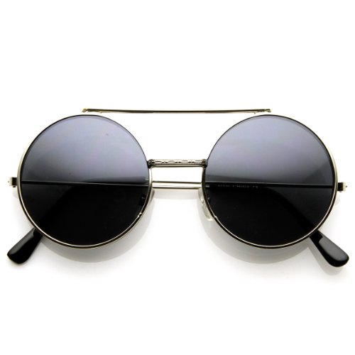 zeroUV - Limited Edition Color Flip-Up Lens Round Circle Django Sunglasses