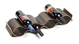 True Fabrications Wave Runner Walnut Stained Wood 7 Wine Bottle Rack