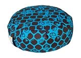 Fleurville Re-Run Zafu Meditation Pillow - Geobot Chocolate/Teal