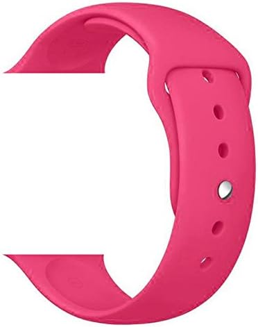 WESHOT Apple Watch Band, Silicone Soft Replacement Watch Band Strap For Apple Watch Sport Edition 42MM Barbie Pink S/M
