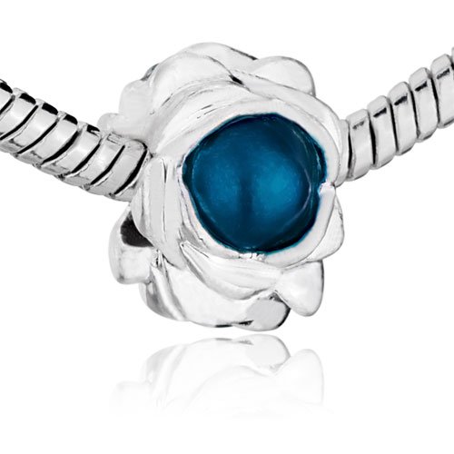  Blue Drip Floral Beads Fits Pandora Charm Bracelet