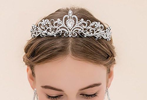 pride chrysanthemum silver rhinestones bridal headdress tiara crown