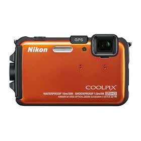 Nikon COOLPIX AW100 16 MP CMOS Waterproof Digital Camera with GPS and Full HD 1080p Video (Orange)