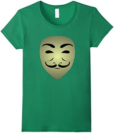 Anonymous Mask Design T-Shirt - Female Small - Kelly Green