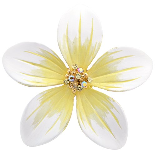 Yellow Hawaiian Flower Swarovski Crystal pin brooch and Pendant