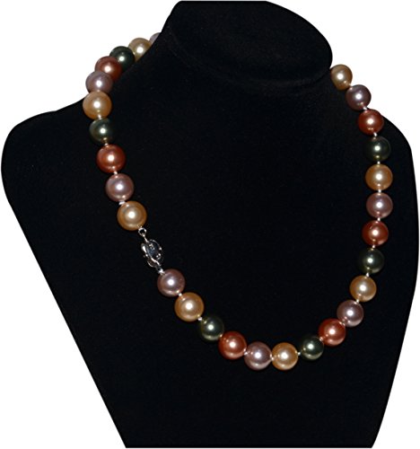 Multicolored Freshwater Pearl Necklace (Real Shell Pearls Necklace Choker), 12mm