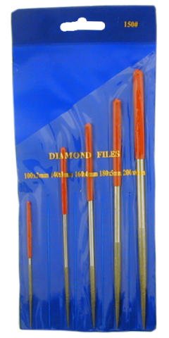 5''-TO-8 3/4'' Long ROUND DIAMOND FILE 5-PIECE SET