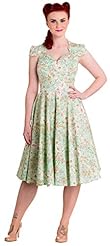 Cotton/Elastane/Linen Sweetheart Floral Print Cap Sleeves Spring Fitted  Dress