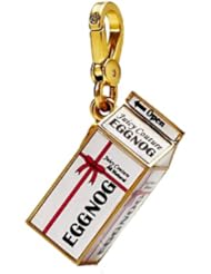 Juicy Couture - Limited Edition 2012 - Holiday Egg Nog / Milk Carton - Gold Plated Charm