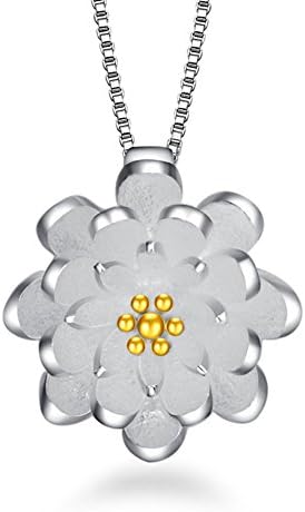 Lotus flower necklace gifts for girls women love sterling silver pendant necklaces 18in