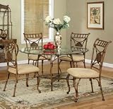 Powell Mango Mangana Brown Bark Dining Table Pedestal with Glass Top Sold Separately