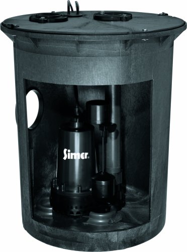 Simer 3985C 1/2 HP Pre-Plumbed Sump Pump and Basin System