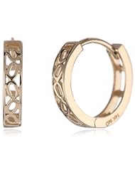 14k Yellow Gold Colored Huggie Earrings