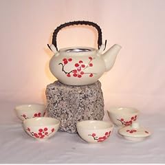 Kleines Asiatisches Teeset 303 Teeservice aus Keramik, Teekanne mit Tassen