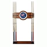 NHL Columbus Blue Jackets 2 piece Wood and Mirror Wall Cue Rack
