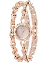 Anne Klein Womens AK/1438RMRG Diamond Dial Rose Gold-Tone Double Wrap Chain Bracelet Watch