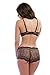 Womens Black Over The TOP LACE Push UP Bra and BOY Short Set Sexy Lingerie Set