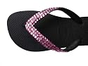 SWAROVSKI CRYSTAL HAVAIANAS SANDALS FLIP FLOPS THONGS BLACK/PINK U.S. SIZES 4-10