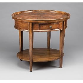 Brown Oval Lamp Table with Drawer by SmartBargains