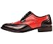 Bolano Mens Two-Toned Black and Red Classic Smooth Dress Shoe with Wing-Tip and Perforated Detailing: Style Elwyn Red-212