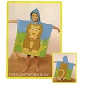 Childrens Lion Hooded towel Poncho 100% cotton beach towel (60 x 120 cm)