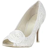 MENBUR 041950A04 WEDDING SHOE PEEP TOE GUIPUR FLOR, Damen Brautschuhe Pumps, Elfenbein (Ivory 04), EU 36