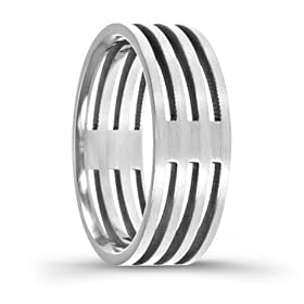316L Stainless Steel ring with matte finish - Size 8: Jewelry