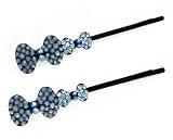 Aqua Marine Double Bowties Bobby Pins