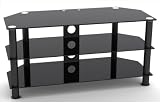 Mountright Gt4 Tv Stand For Up To 47" Led, Lcd & Plasma Screen - Black Glass/black Legs