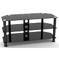 MountRight GT4 TV Stand For Up To 47" LED, LCD & Plasma Screen - Black Glass/Black Legs