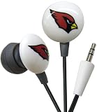 iHip NFF10200AZC NFL Arizona Cardinals Mini Ear Buds, Red/Black