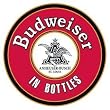 TIN SIGN NOSTALGIC BEER BUDWEISER ROUND IN BOTTLES