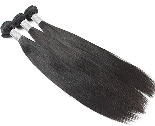 Darlingbaby Hair Brazilian Virgin Hair 3 Bundles Straight Human Hair Weaves Natural Black Brazilian Straight Hair Bundles Extension 100g/pc (20"22"24")