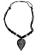Mens Womens Surf Surfer Ethnic Cord Necklace With Carved Bone Pendant - E