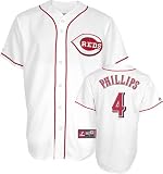 Brandon Phillips Jersey: Adult 2010 Majestic Home White Replica #4 Cincinnati Reds Jersey - Small