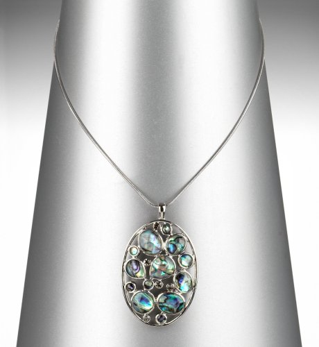 Oval Sparkle Abalone Pendant Necklace