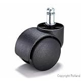 Rolland Office Chair Caster Wheel OEM Replacement - Stem Diameter: 11mm, Stem Length: 22mm - 5 Unit/Pack