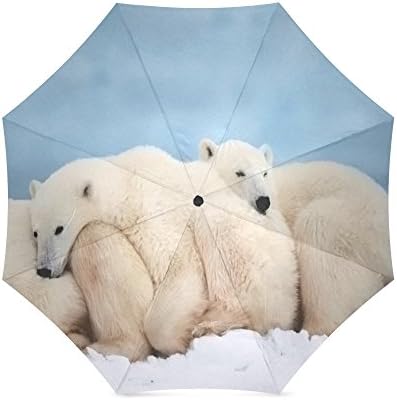 Mother/Father Gift Polar Bear Family Compact Travel Windproof Rainproof Umbrella