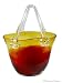 New Amber/Ruby Art Glass Hand Blown Purse Vase Decor