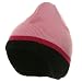 Three Tone Ear Flap Beanie-Pink Black Hot Pink W31S17C